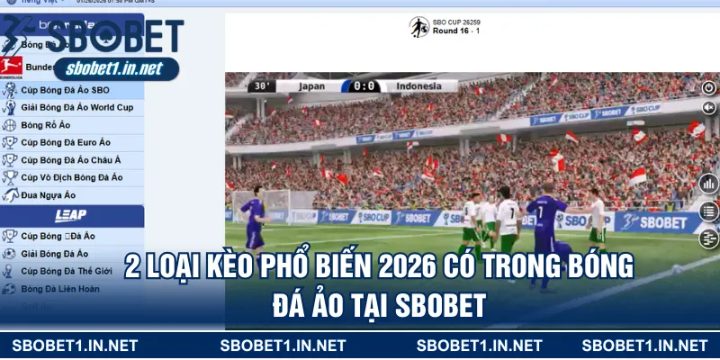 2 loại kèo phổ biến 2026 có trong bóng đá ảo tại Sbobet