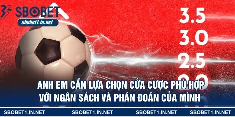Anh em cần lựa chọn cửa cược phù hợp với ngân sách và phán đoán của mình