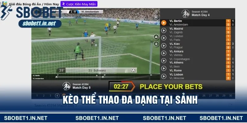 Kèo thể thao đa dạng tại sảnh