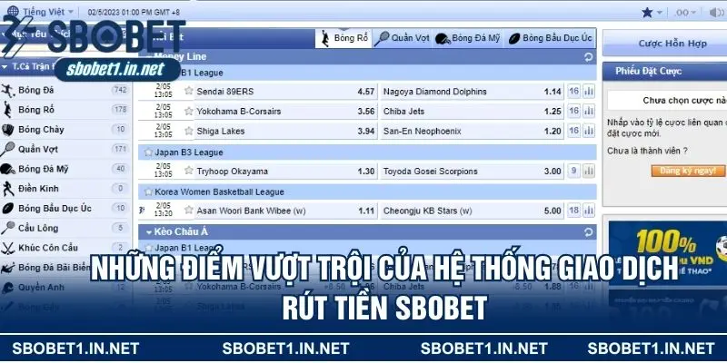Những điểm vượt trội của hệ thống giao dịch rút tiền Sbobet
